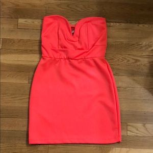 Fluorescent pink mini dress